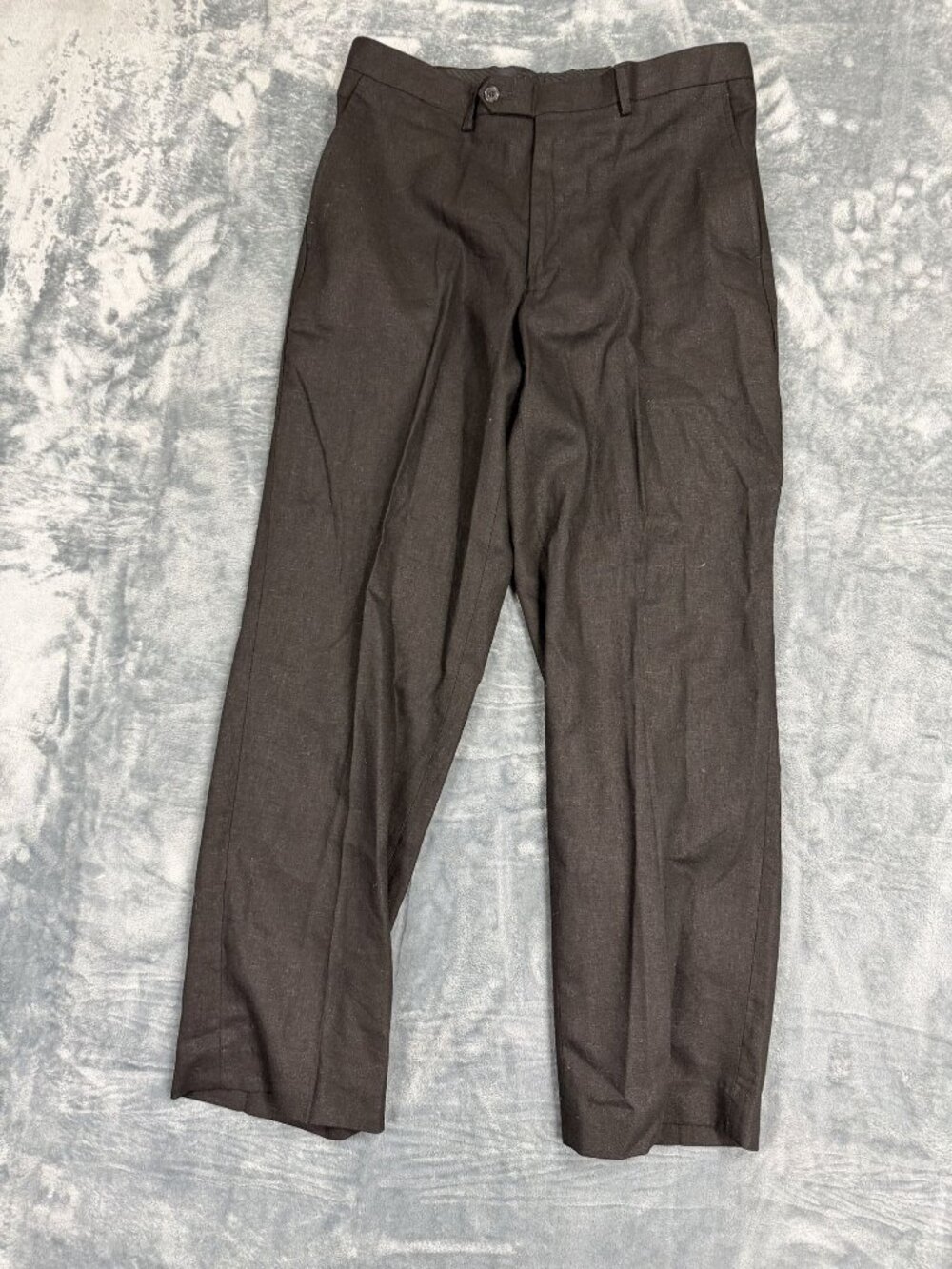 Britches By Samtex Mens Modern Fit Dress Pants 34x32 Black Linen Blend NWT